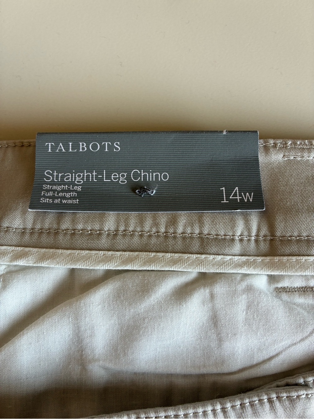 Talbots Straight-Leg Chinos in Light Khaki